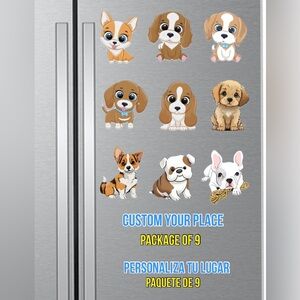 Puppies Magnet. Set - Pack of 9. As In Pictures